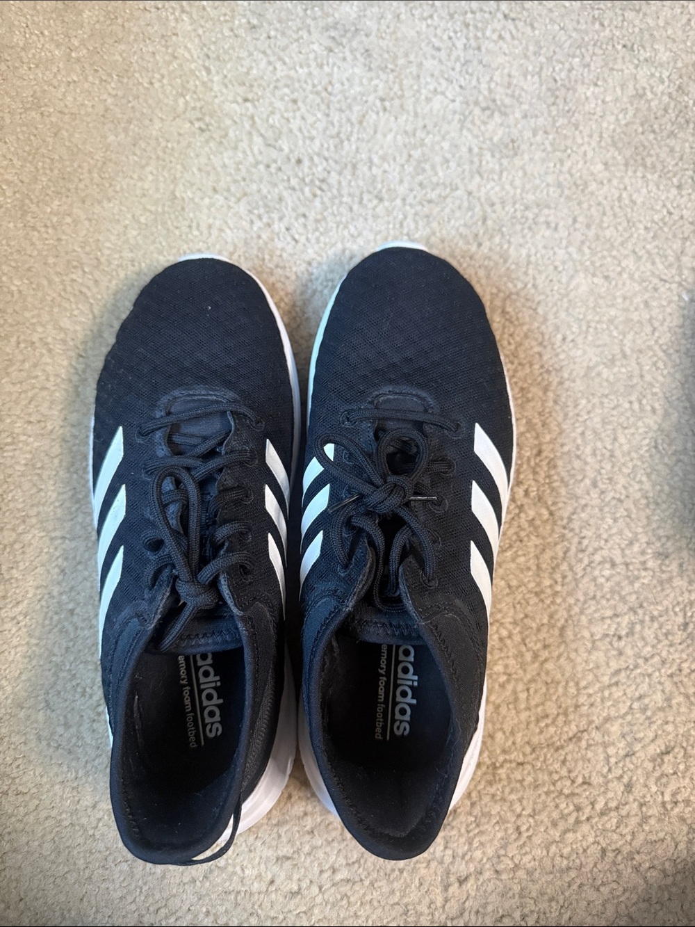 adidas Black and White Athletic Running Shoes